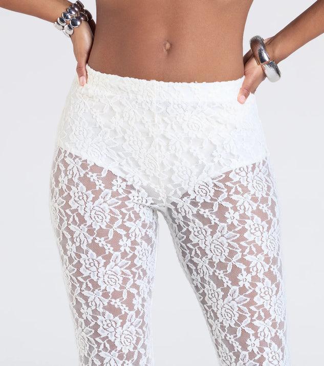 Sheer Fling Lace Flare Pants Product Image