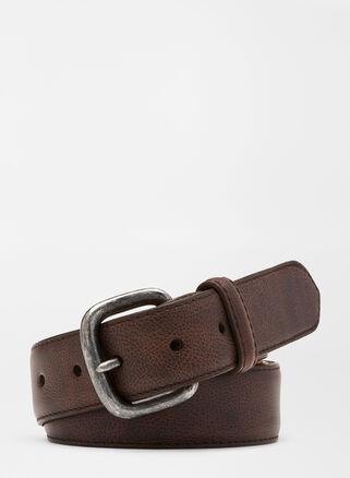 Peter Millar Mens Pilot Mill Leather Belt | Color: Dark Brown | Size: 38 Product Image