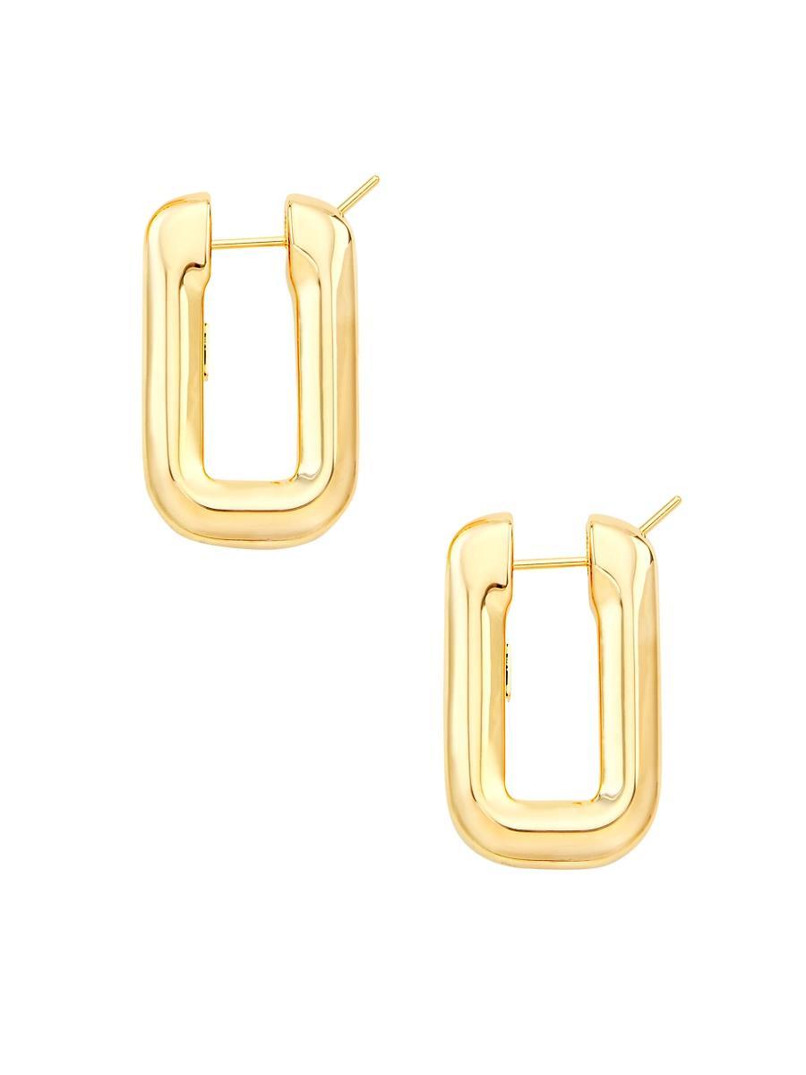Womens 14K Yellow Gold Rectangular Hoop Earrings Product Image