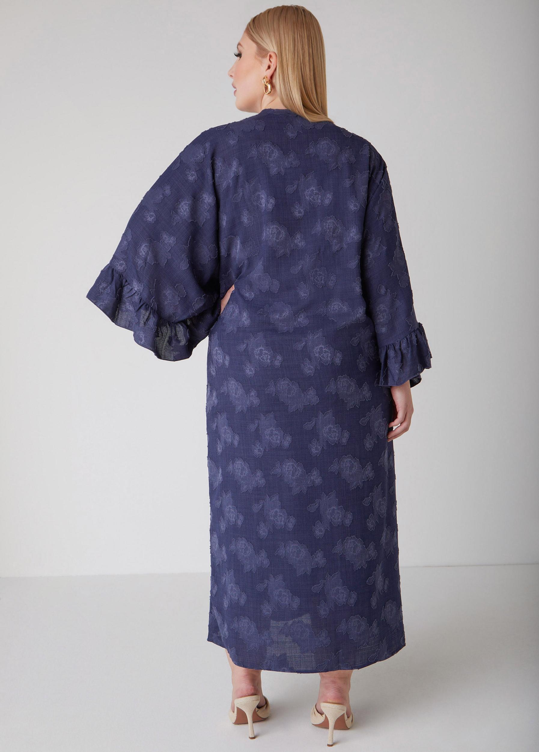 Textured Floral Duster Product Image