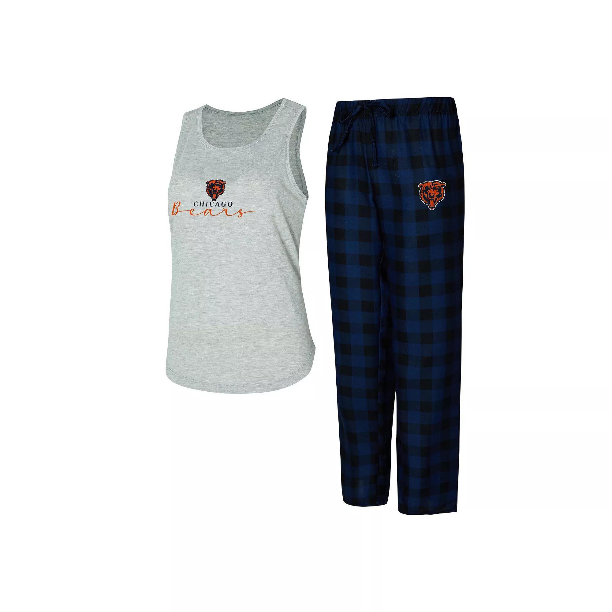 Women's Concepts Sport Gray/Navy Chicago Bears Petition Tank Top and Pants Sleep Set, Size: Medium, Grey Product Image