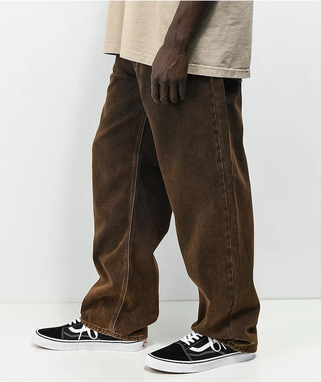 Empyre Loose Fit Brown Wash Denim Skate Jeans Product Image
