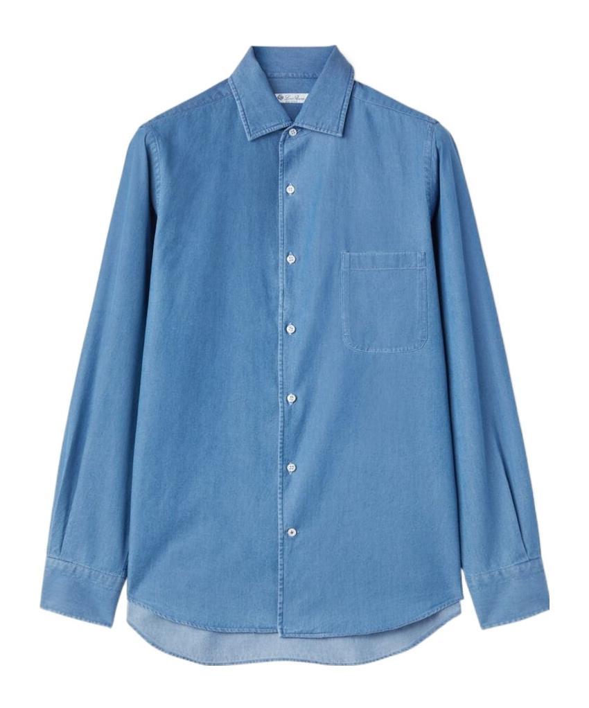 LORO PIANA Denim Shirt In Blue Product Image