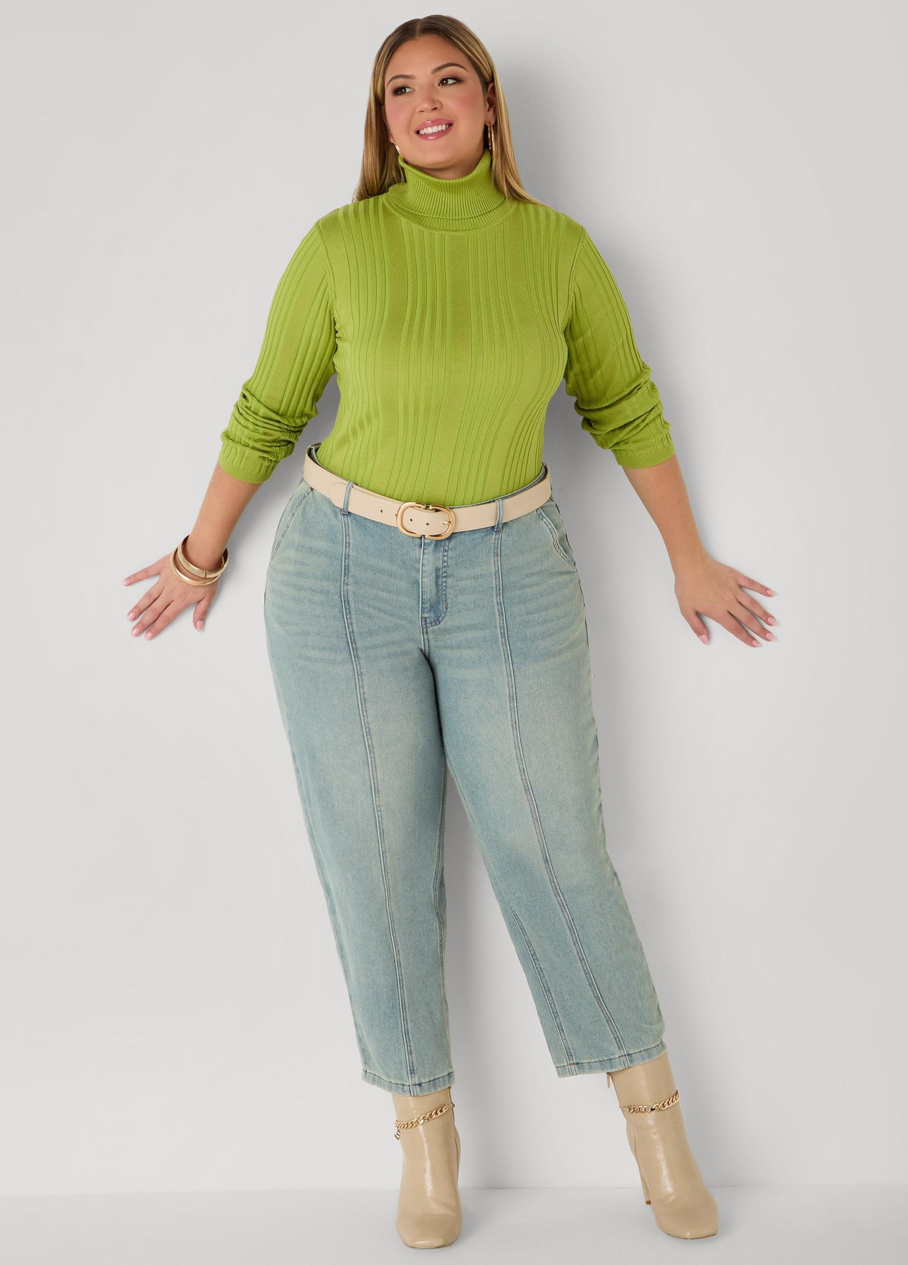 Seam Detailed Straight Leg Jeans Product Image