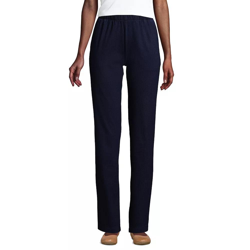 Petite Lands' End Sport Knit High Waist Pants, Women's, Size: XS Petite, Dark Blue Product Image