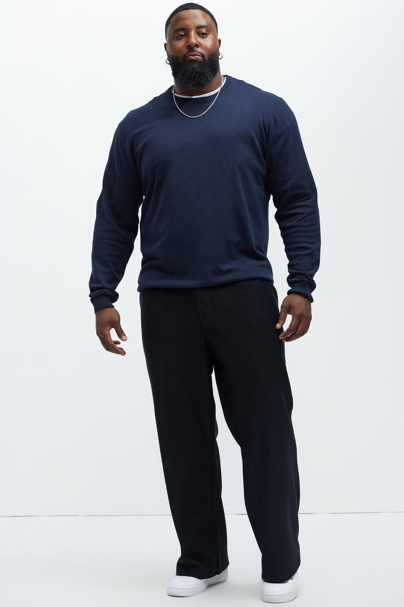 Cozy and Cool Crewneck Sweater - Navy Product Image