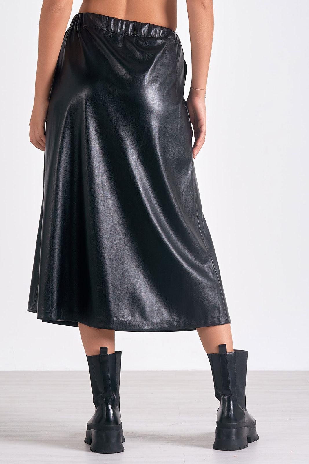 MIDI PLEATHER SKIRT Product Image