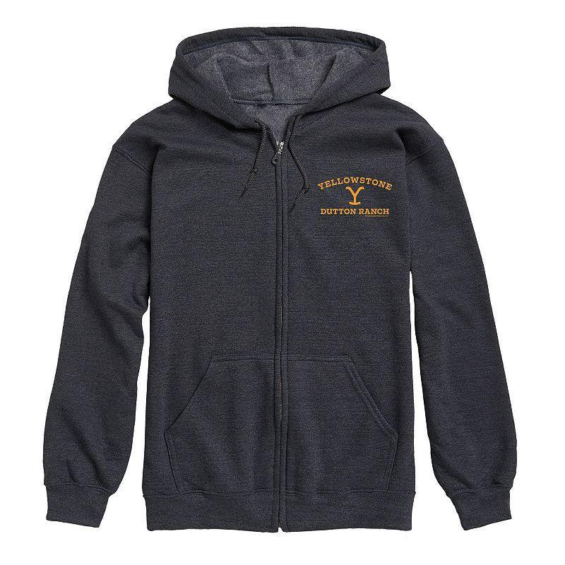 Men's Yellowstone Dutton Ranch Zip Hoodie, Size: Medium, Gray Product Image