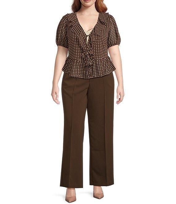 Lucy Paris Plus Size Dotted Short Sleeve Woven Top Product Image