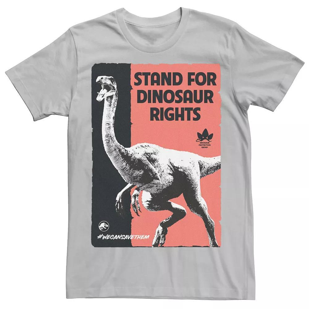 Mens Jurassic World Stand For Dinosaurs Poster Tee Athletic Grey Product Image