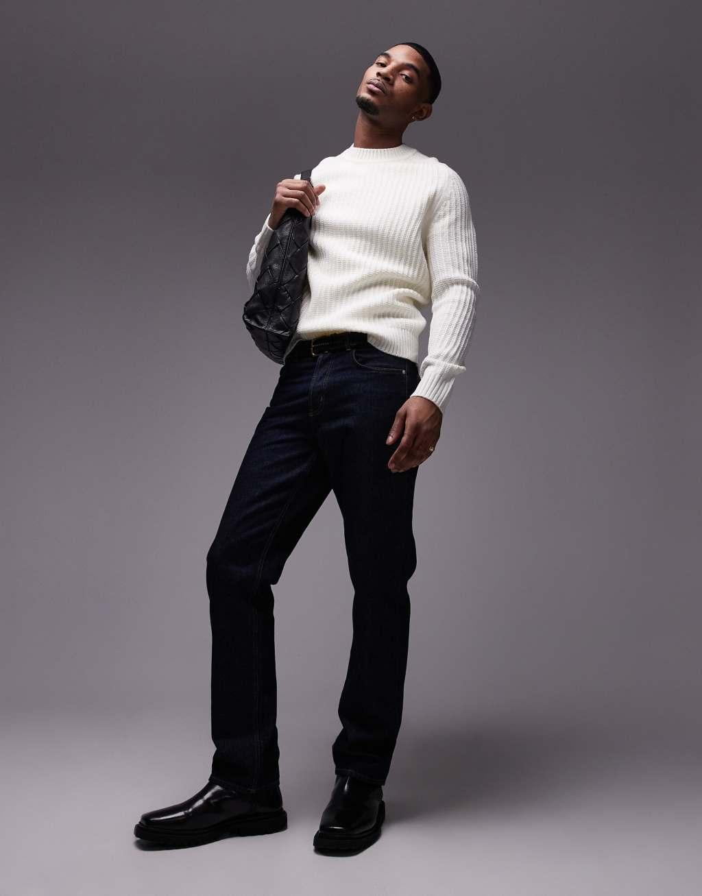 Mango crew neck sweaters in ecru Product Image
