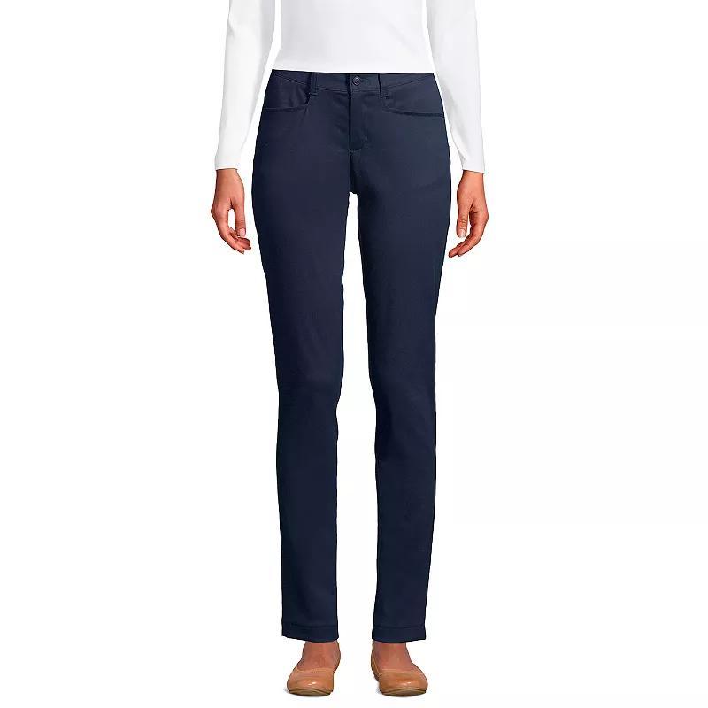 Women's Lands' End School Uniform Stretch Pencil Chino Pants, Size: 2, Green Product Image