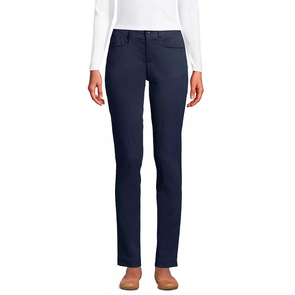 Women's Lands' End School Uniform Stretch Pencil Chino Pants, Size: 2, Green Product Image