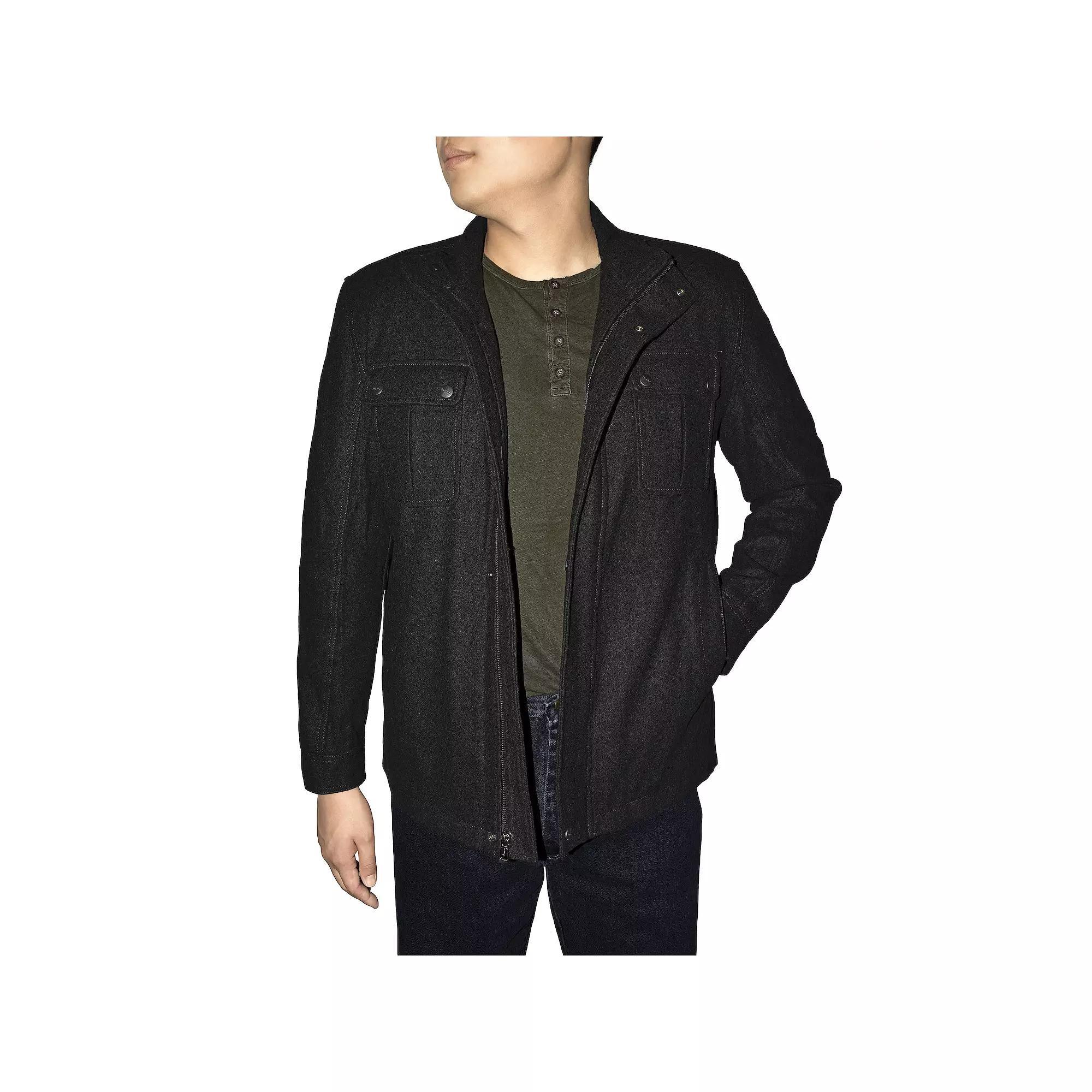 Big & Tall Victory Outfitters Wool-Blend Stand-Collar Jacket, Men's, Size: XL Tall, Black Product Image