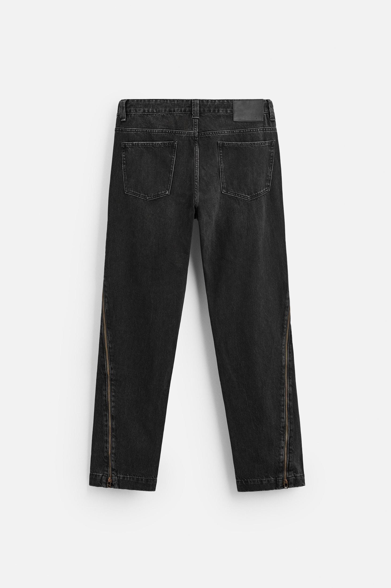 FLARED FIT ZIPPERED JEANS Product Image