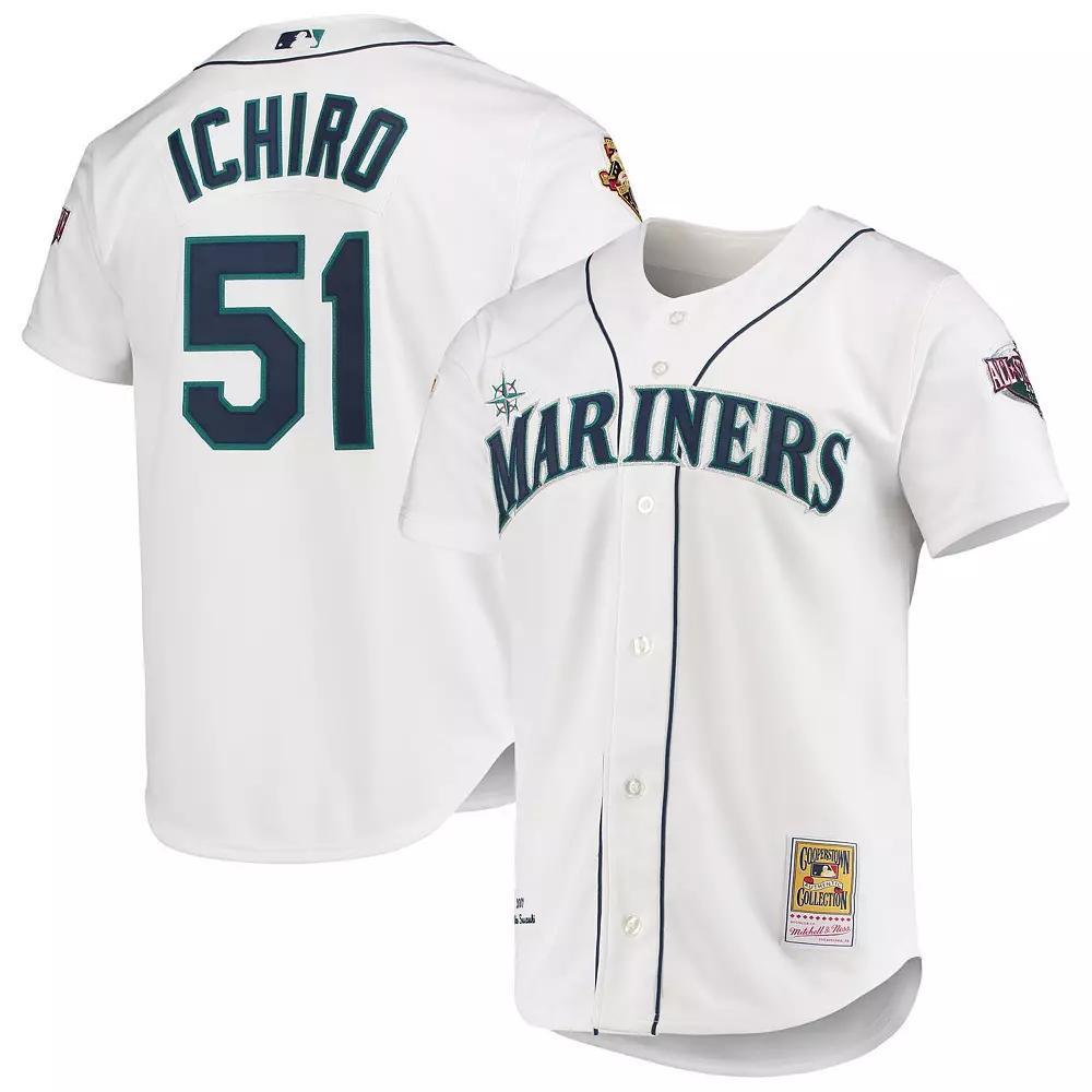 Mens Mitchell & Ness Ichiro Suzuki Seattle Mariners 2001 MLB All-Star Game Cooperstown Collection Authentic Jersey Product Image