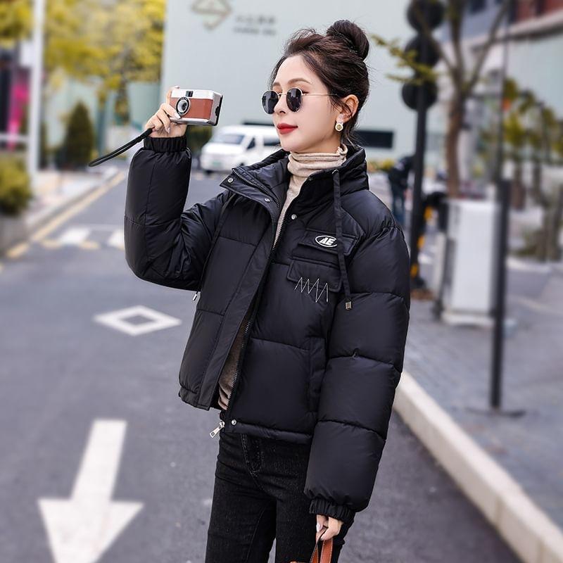 Hooded Zip-Up Puffer Jacket Product Image