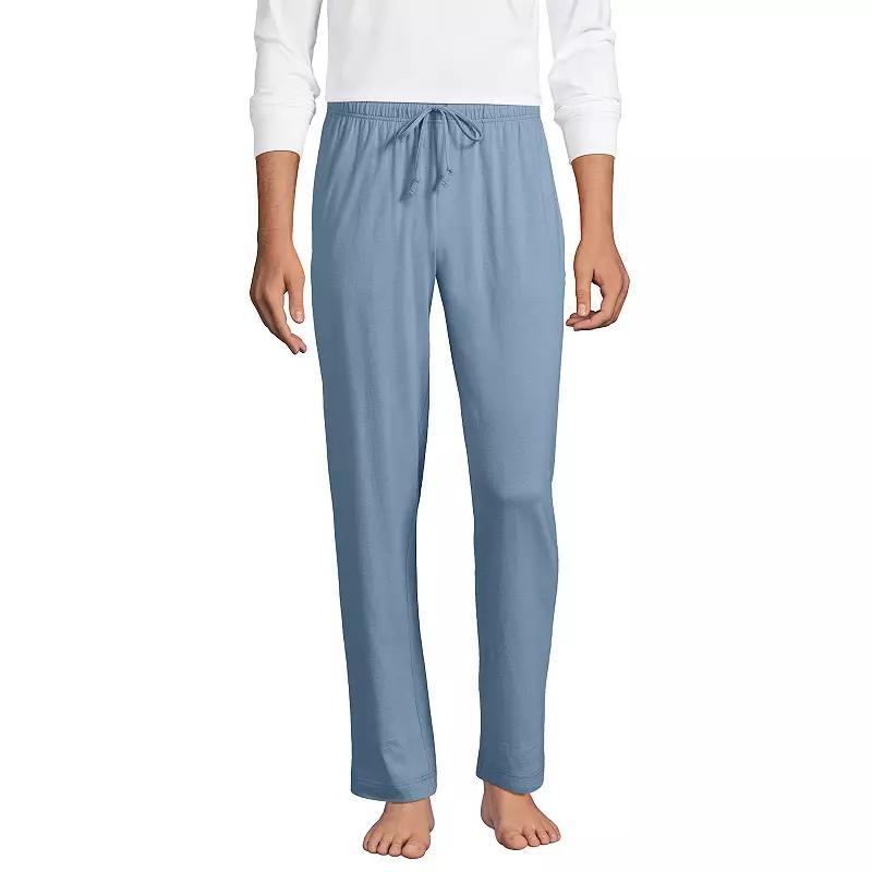 Men's Lands' End Knit Jersey Sleep Pants, Size: Large, Pale Grey Blue Product Image