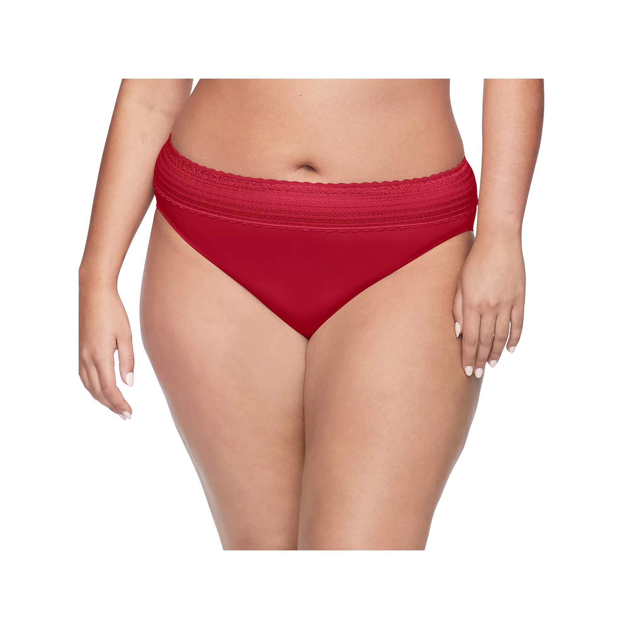 Warners No Pinching, No Problems® Dig-Free Comfort Waist with Lace Microfiber Hi-Cut 5109J, Women's, Size: Large, Classic Red Product Image