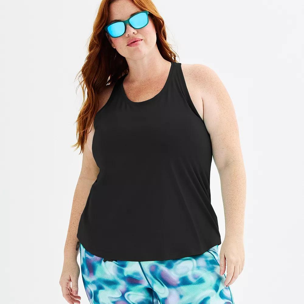 Plus Size Tek Gear® Racerback Tank Top, Women's, Size: 2XL, Mineral Black Product Image