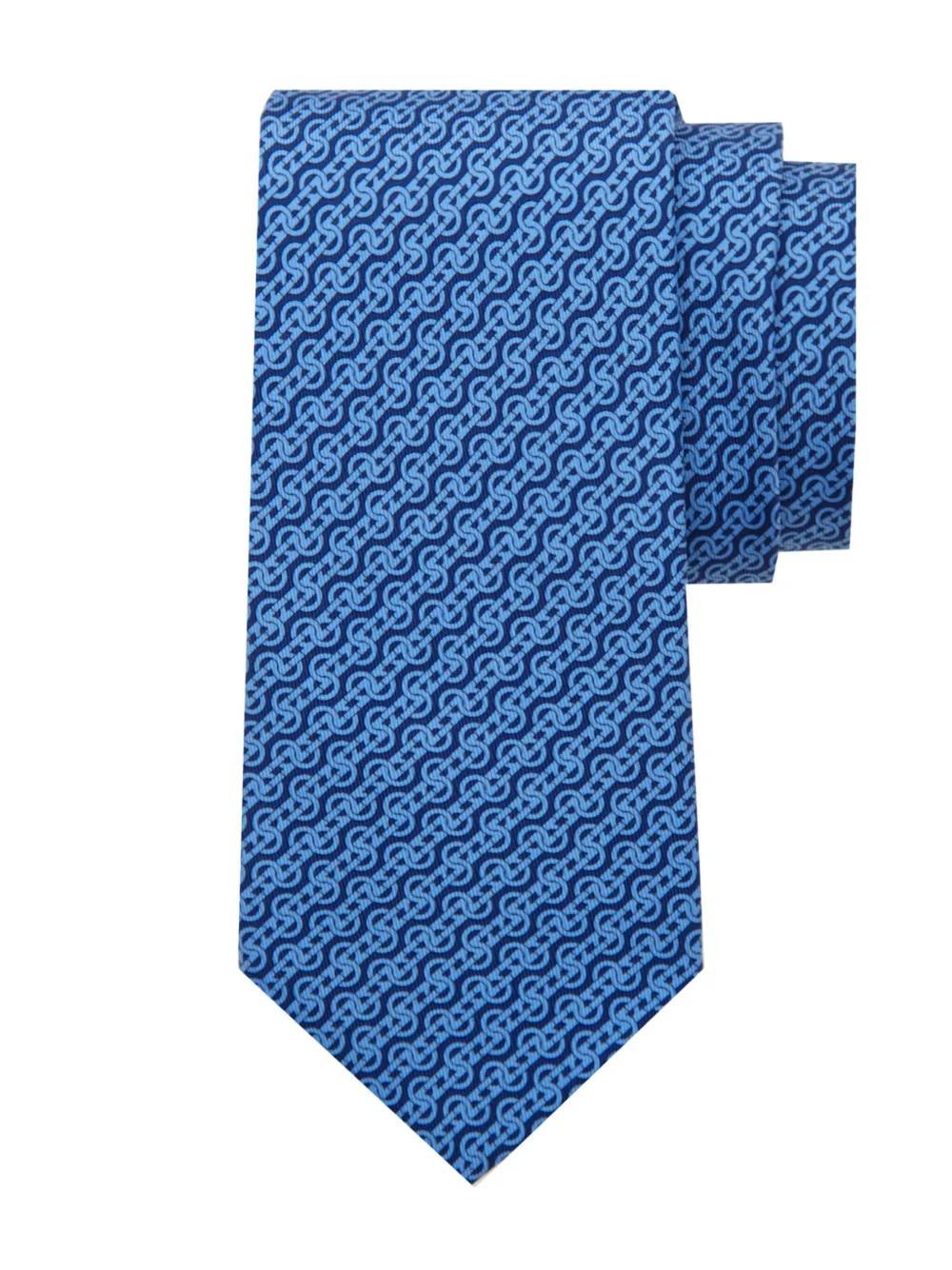 FERRAGAMO Seidenkrawatte Mit Webmuster In Blue Product Image
