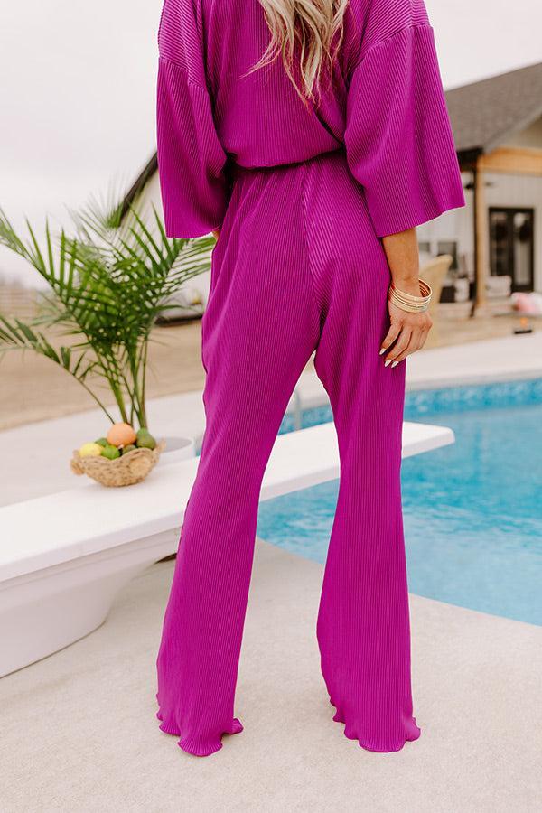 Genuine Gratitude Pleated High Waist Pants In Orchid Product Image