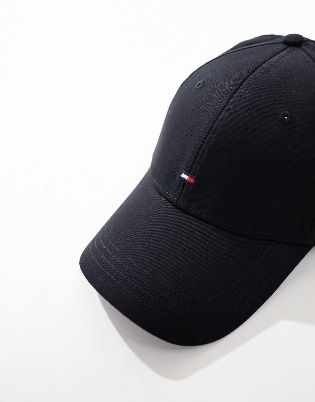 Tommy Hilfiger classic flag baseball cap in black Product Image