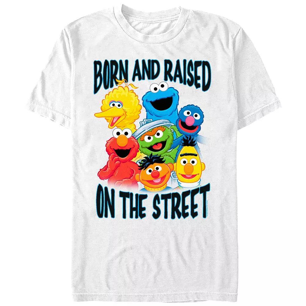 Men's Sesame Street Born And Raise On The Street Graphic Tee, Size: XL, White Product Image