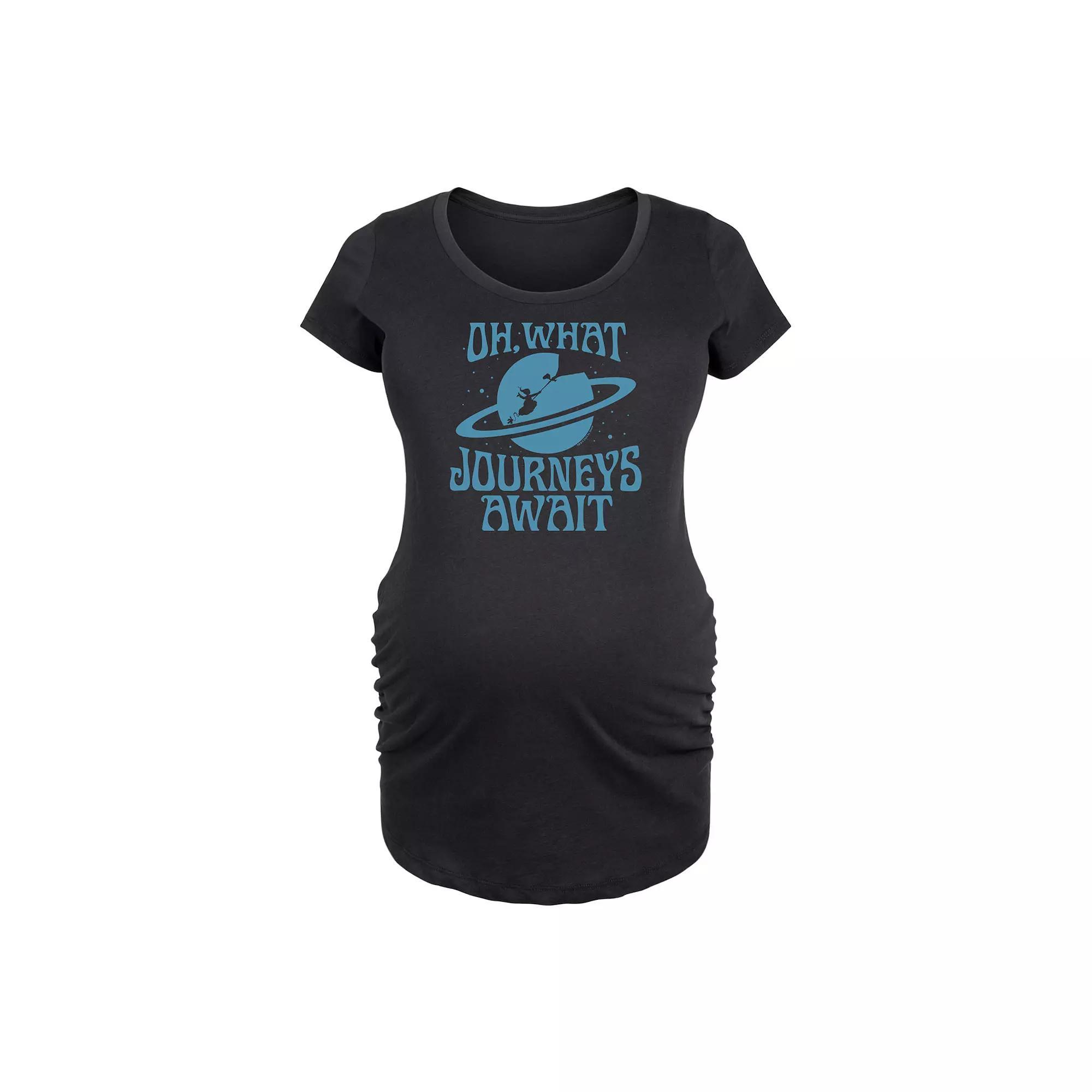 Maternity Pastel Dandelions Graphic Tee, Womens Blue Product Image