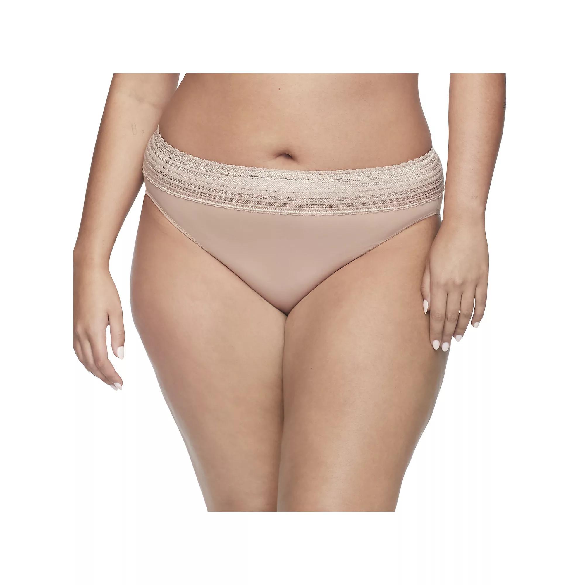 Warners No Pinching, No Problems Dig-Free Comfort Waist with Lace Microfiber Hi-Cut 5109J, Womens Toasted Brown Product Image