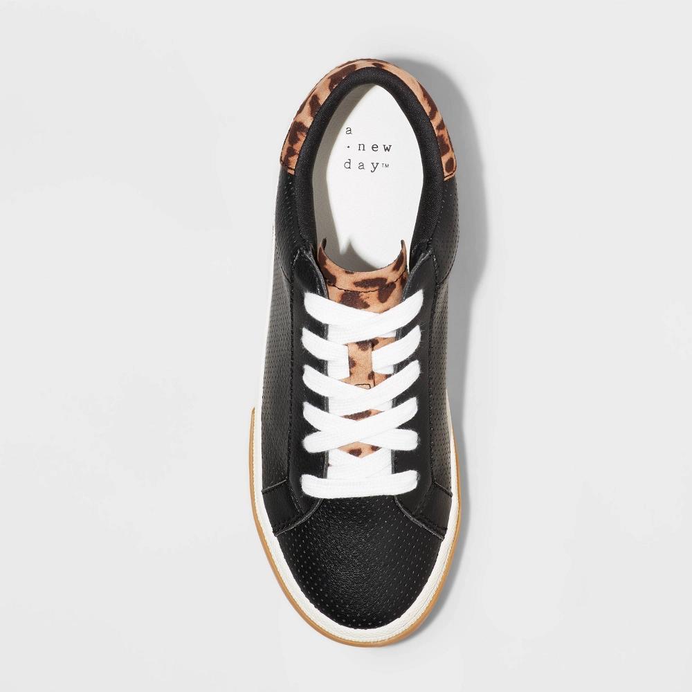 Womens Maddison Sneakers with Memory Foam Insole - A New Day White 10: Lace Up, Faux Leather, Cushioned, Medium Width Product Image