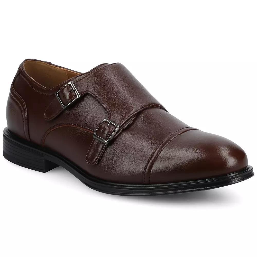 VANCE Dillon Comfort Cap-toe Double Monk Strap Men's Flexible Dress Shoes, Size: 11.5, Brown Product Image