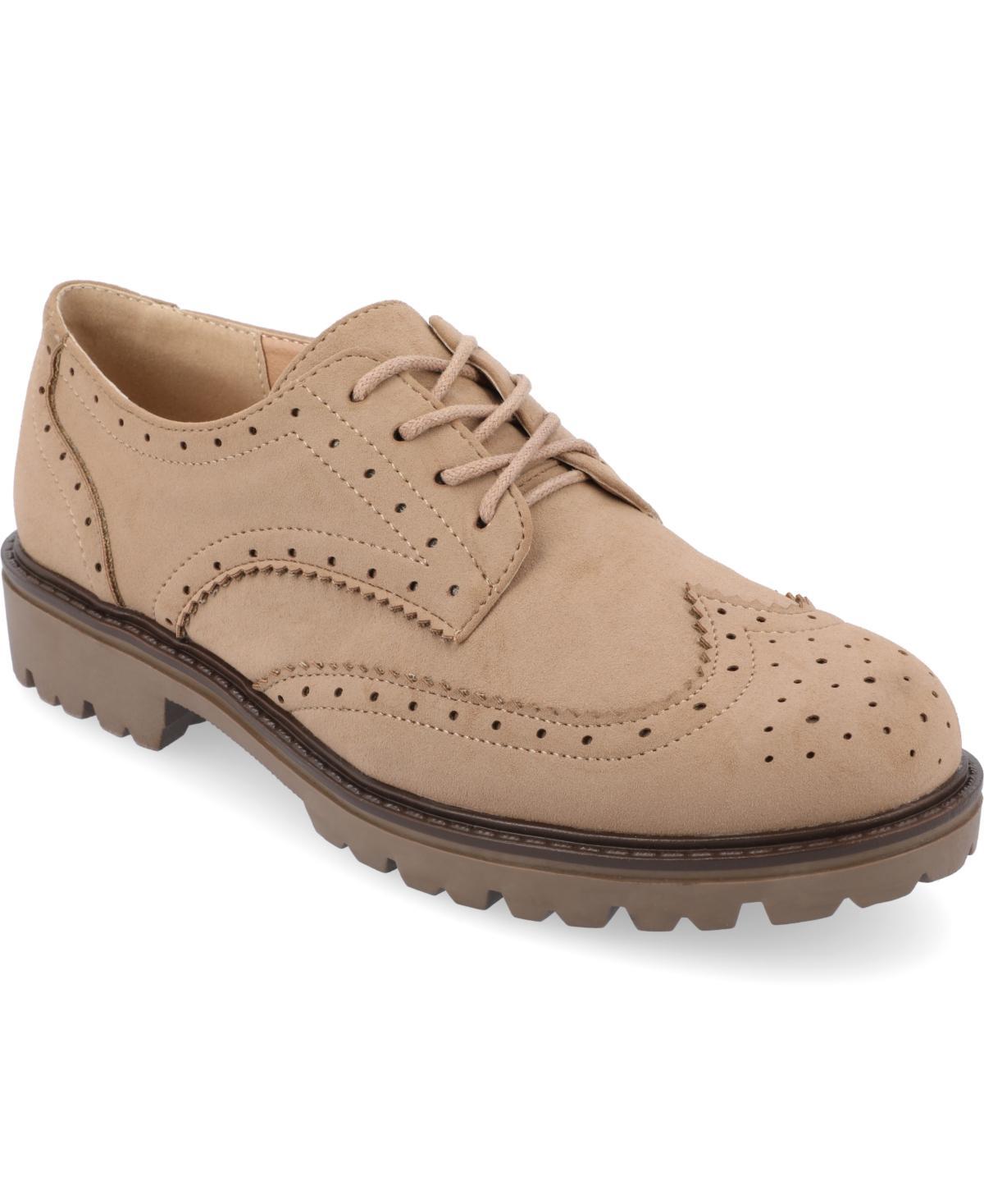 Journee Claudiya Tru Comfort Foam Womens Oxford Shoes Brown Product Image