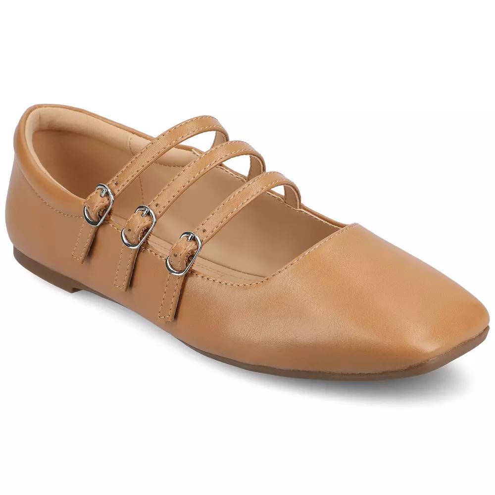 Journee Darlin Women's Tru Comfort Foam Multi Strap Square Toe Flats, Size: 12 Wide Product Image