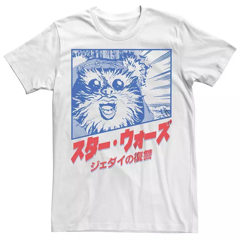 Men's Star Wars Manga Panel Ewok Tee, Size: Small, White Product Image