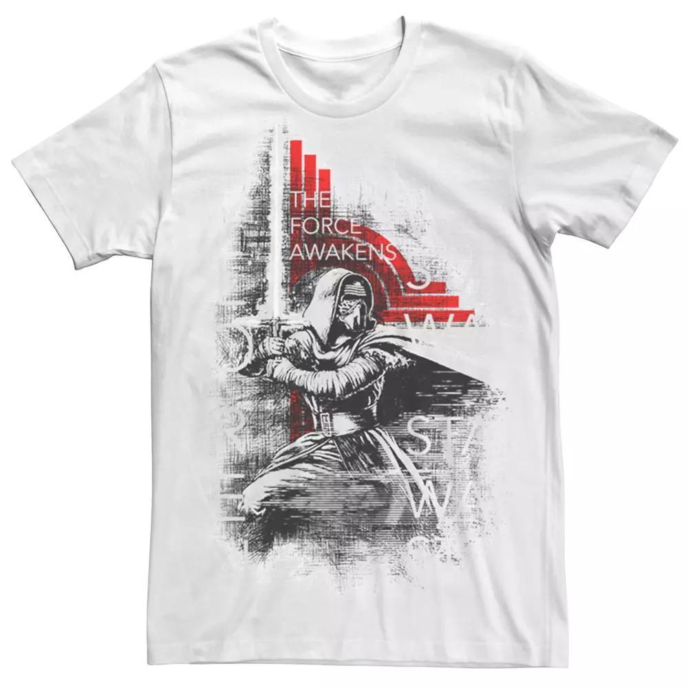 Men's Star Wars Kylo Ren Vintage Style Portrait Tee, Size: Large, White Product Image