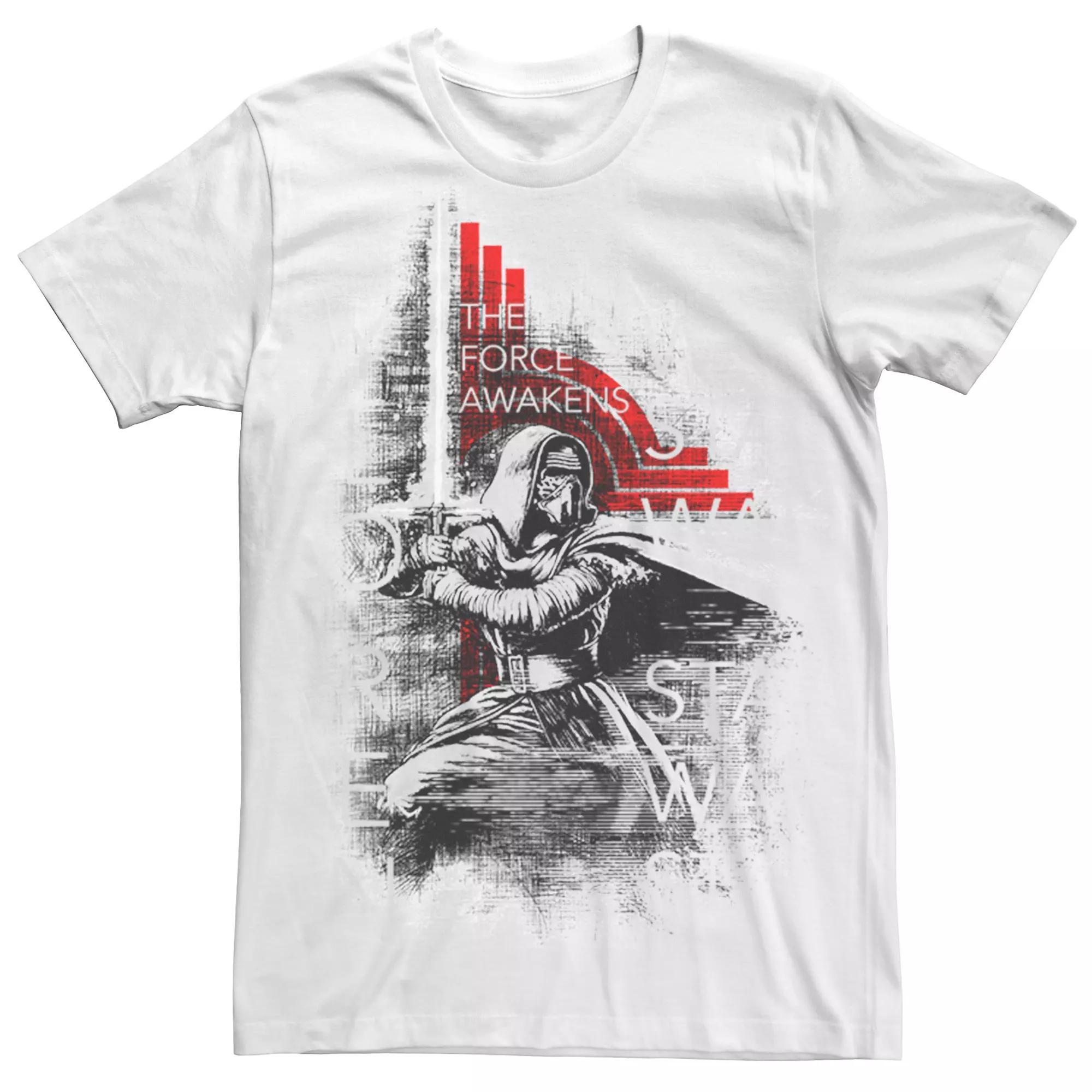 Men's Star Wars Kylo Ren Vintage Style Portrait Tee, Size: Large, White Product Image