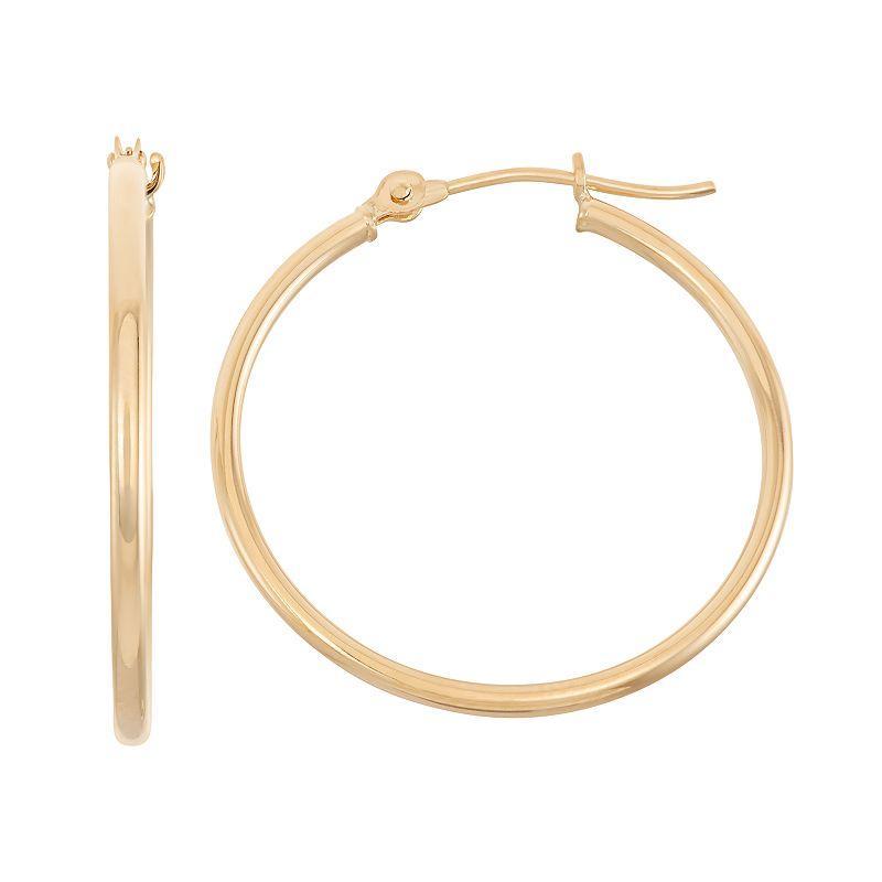 Jordan Blue 14k Gold Tube Hoop Earrings - 30 mm, Women's, Yellow Product Image