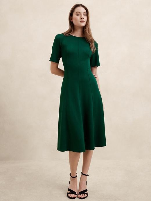 Soft Touch Scuba Seamed Midi Dress Product Image
