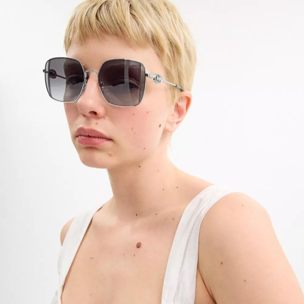Horse And Carriage Metal Oversized Square Sunglasses Product Image