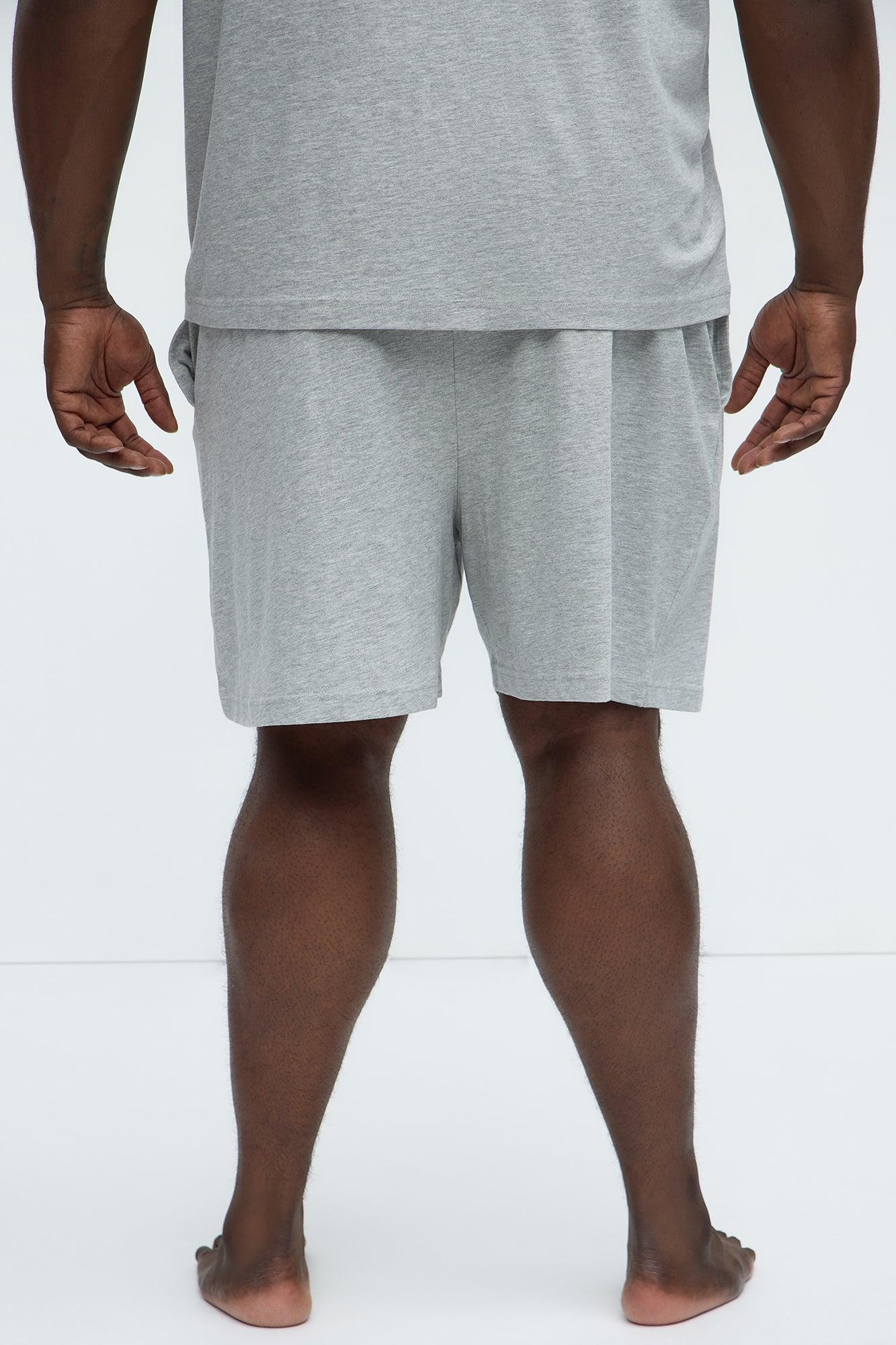 Essential Cotton Lounge Shorts - Heather Grey Product Image