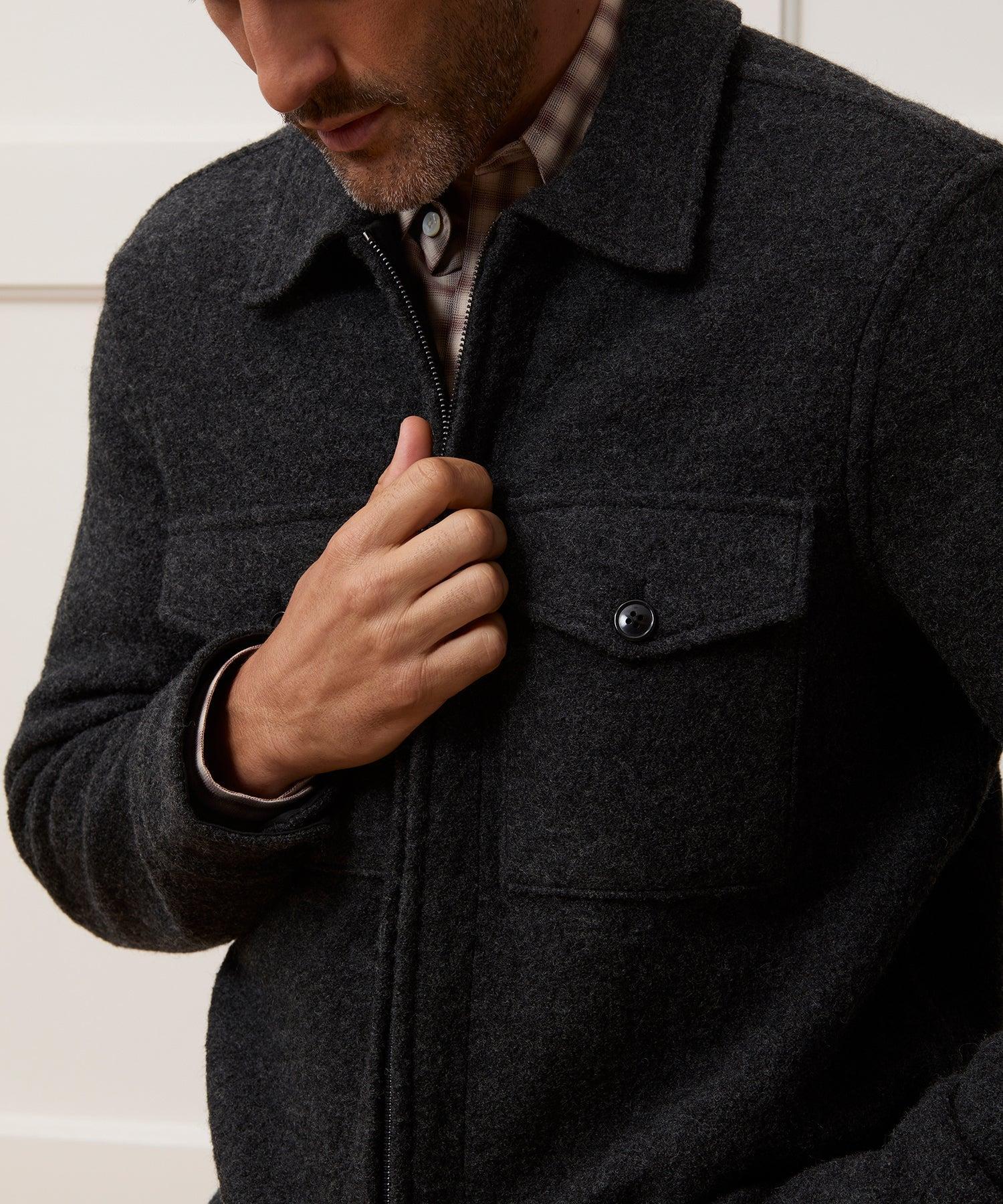 Italian Boiled Wool Full-Zip CPO Jacket Product Image