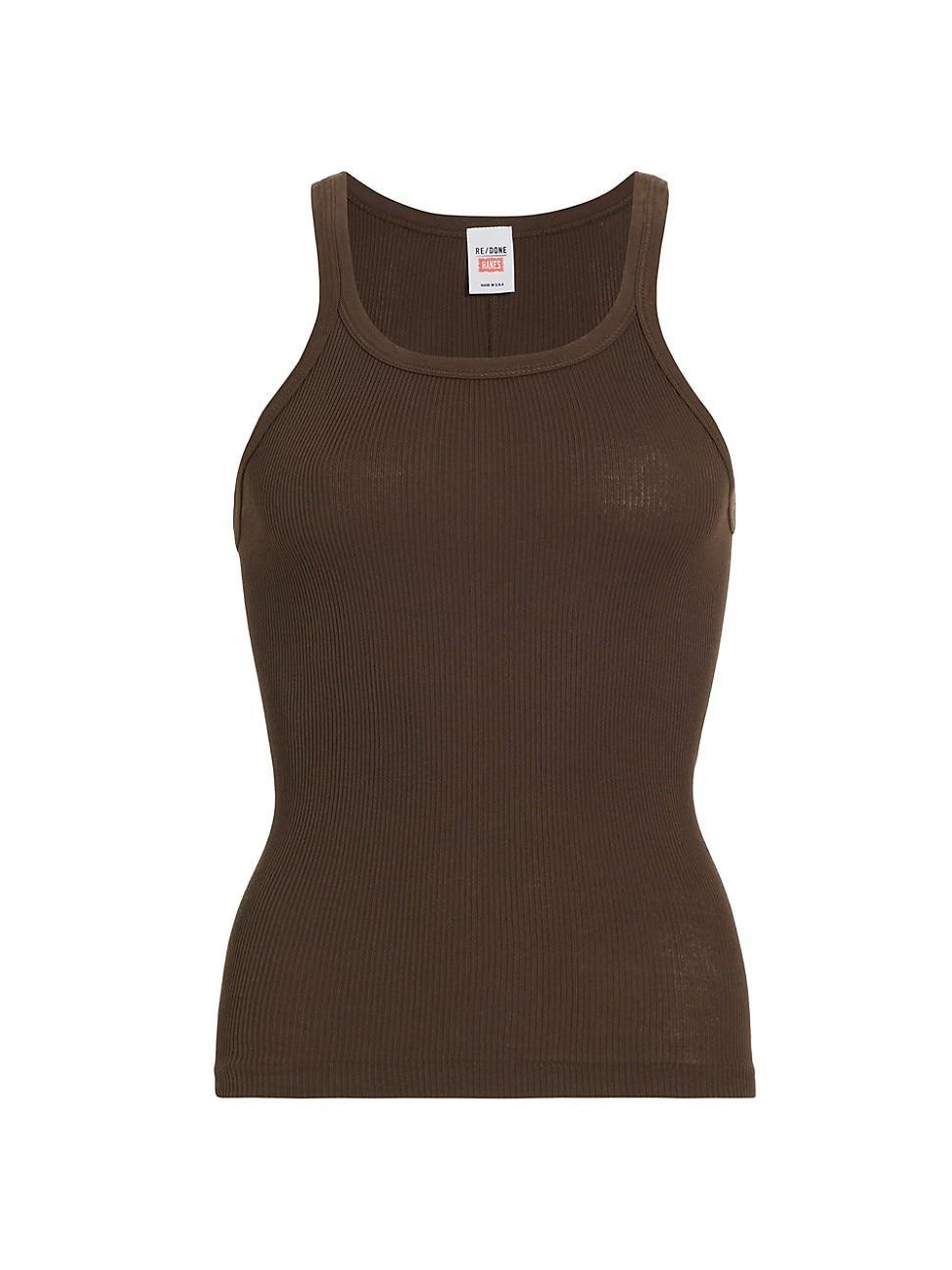 Womens Cotton Rib-Knit Tank Top Product Image