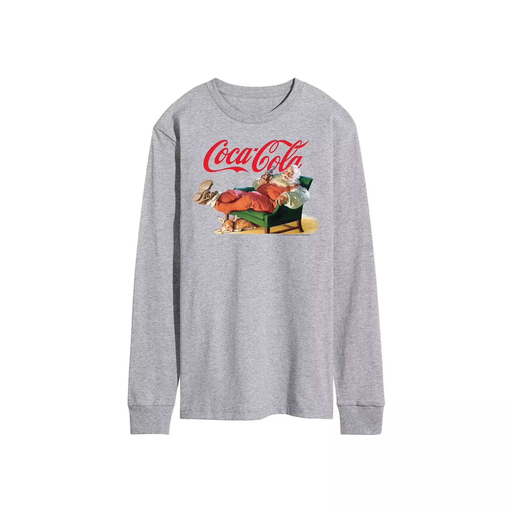 Mens CocaCola Santa Coke Long Sleeve Graphic Tee Product Image