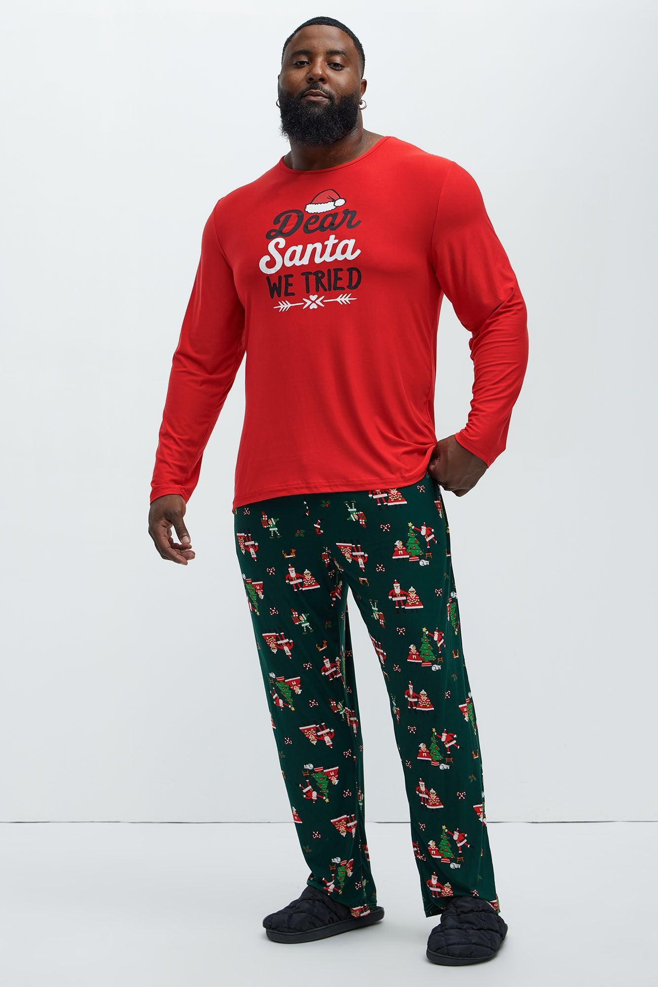 Dear Santa We Tried Holiday PJ Set - Black/combo Product Image