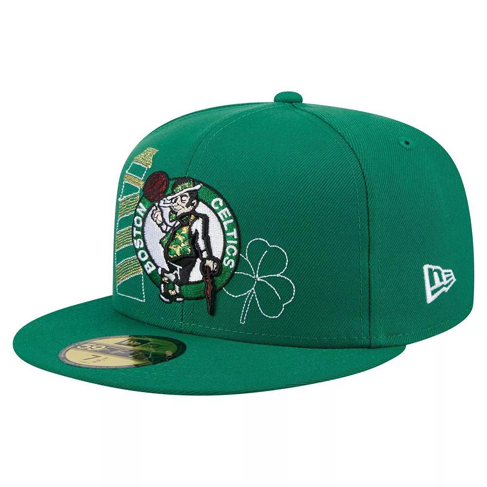 Men's New Era Kelly Green Boston Celtics State Stitch 59FIFTY Fitted Hat, Size: 8 Product Image