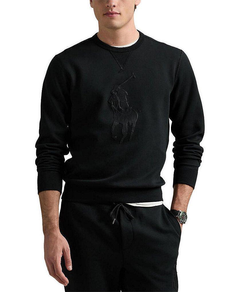 Polo Ralph Lauren Leather-Pony Double-Knit Sweatshirt Product Image
