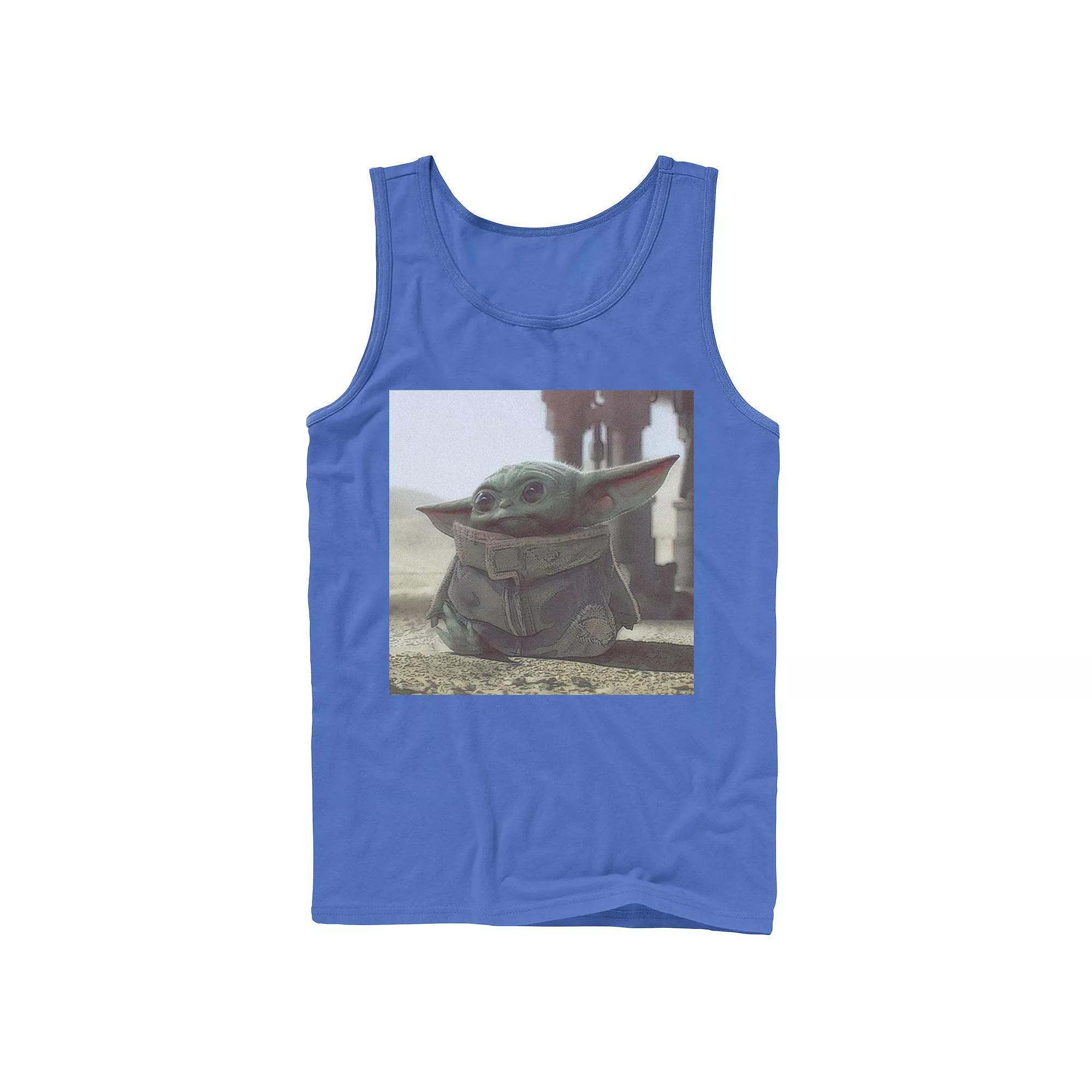 Mens Star Wars The Mandalorian The Child aka Baby Yoda Photograph Tank Top Athletic Grey Product Image