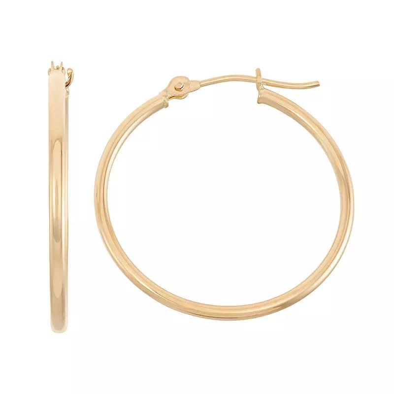 Jordan Blue 14k Gold Tube Hoop Earrings - 30 mm, Women's, Yellow Product Image
