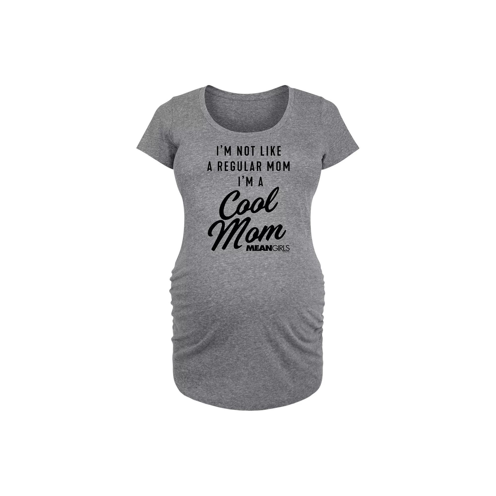 Maternity Mean Girls Cool Mom Art Graphic Tee, Womens Grey Gray Product Image